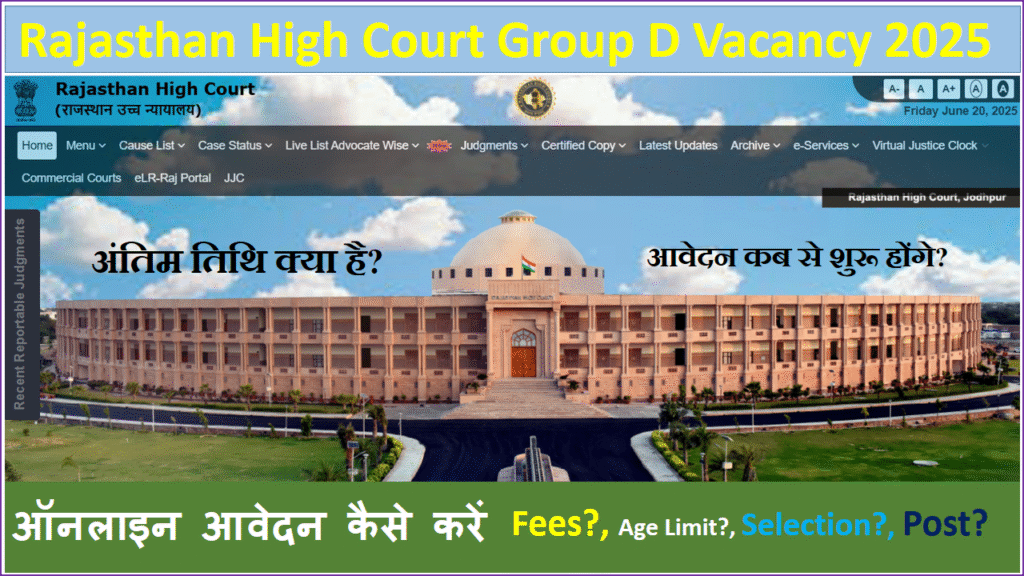 Rajasthan High Court Group D Vacancy 2025