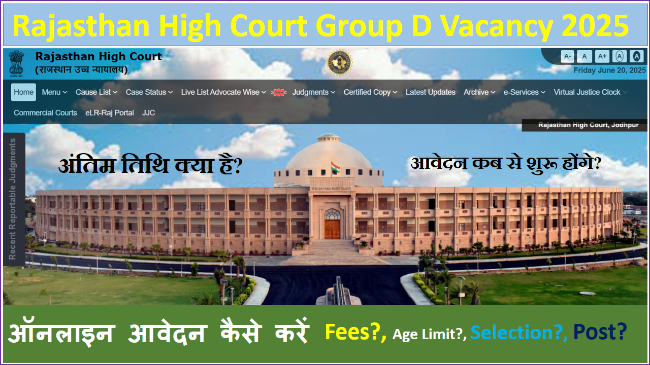 Rajasthan High Court Group D Vacancy 2025