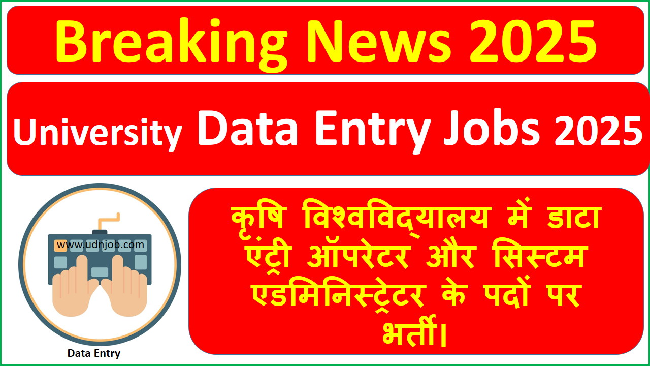 University Data Entry Jobs 2025