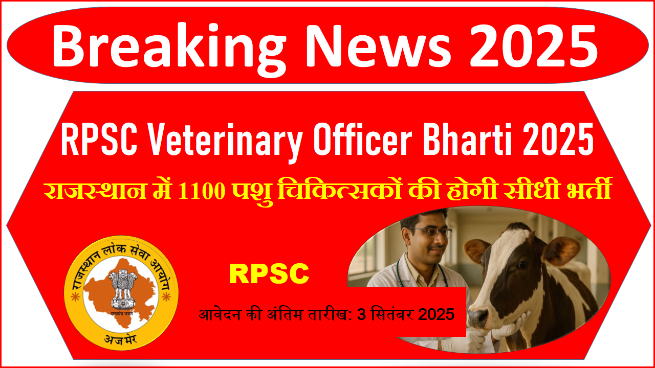 RPSC Veterinary Officer Bharti 2025