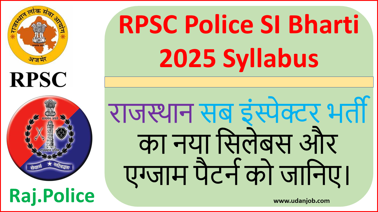 RPSC Police SI Bharti 2025 Syllabus