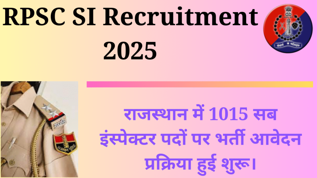 RPSC SI Recruitment 2025