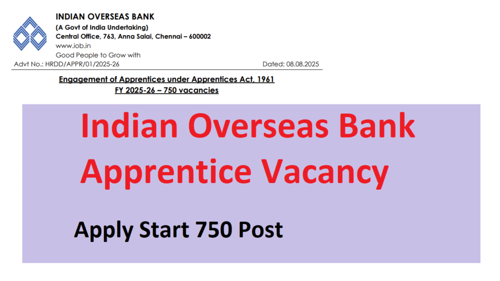Indian Overseas Bank Apprentice Vacancy